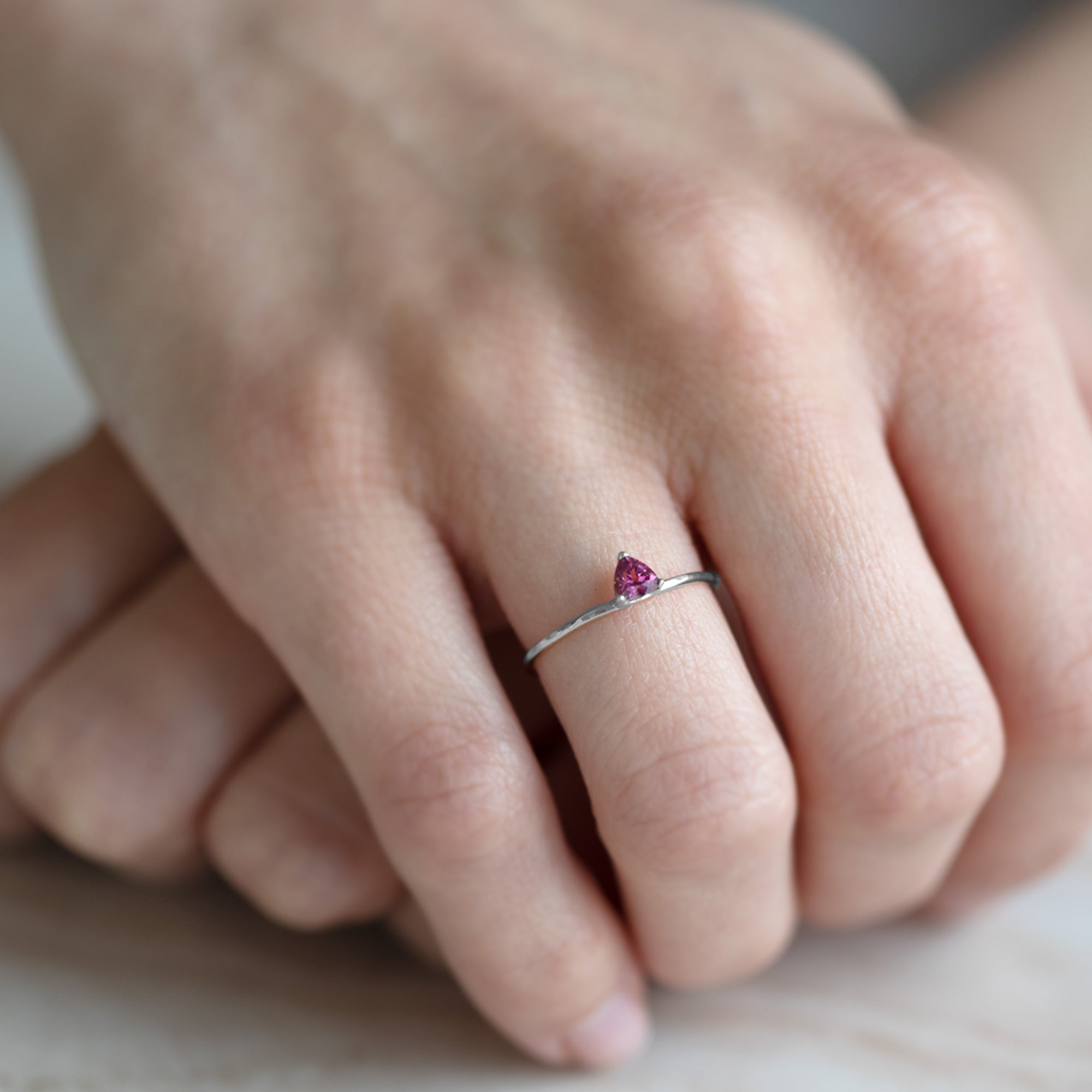 Alexis Russell Rings The Pink Garnet Crown Ring | White Gold