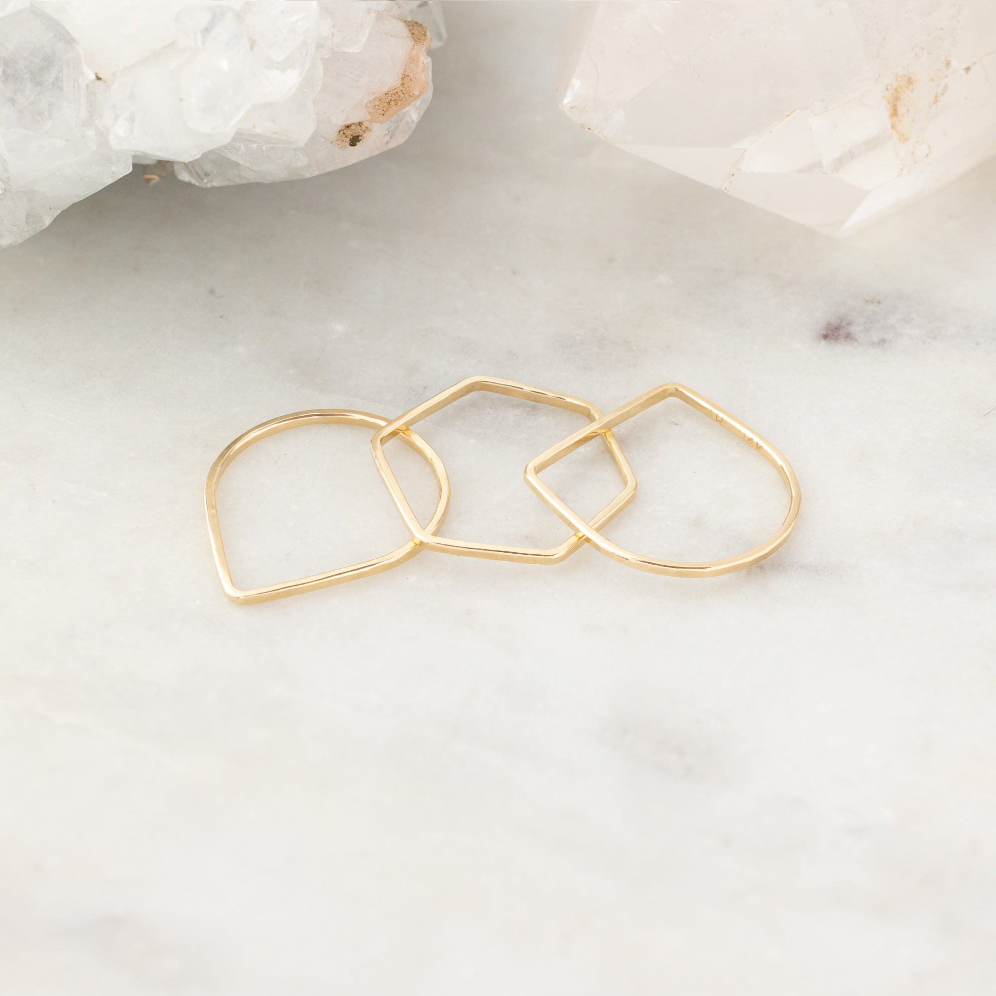 Alexis Russell Rings The Geometric Stacking Ring Set | Yellow, Rose or Sterling Silver