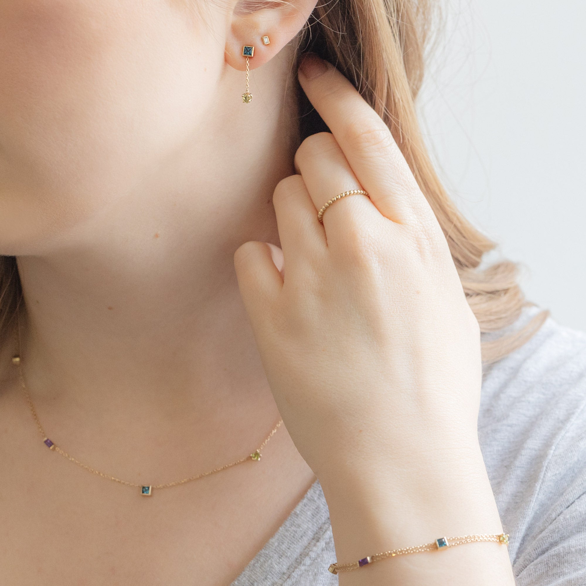 Alexis Russell Necklaces The Candy Gemstone Necklace | Yellow Gold