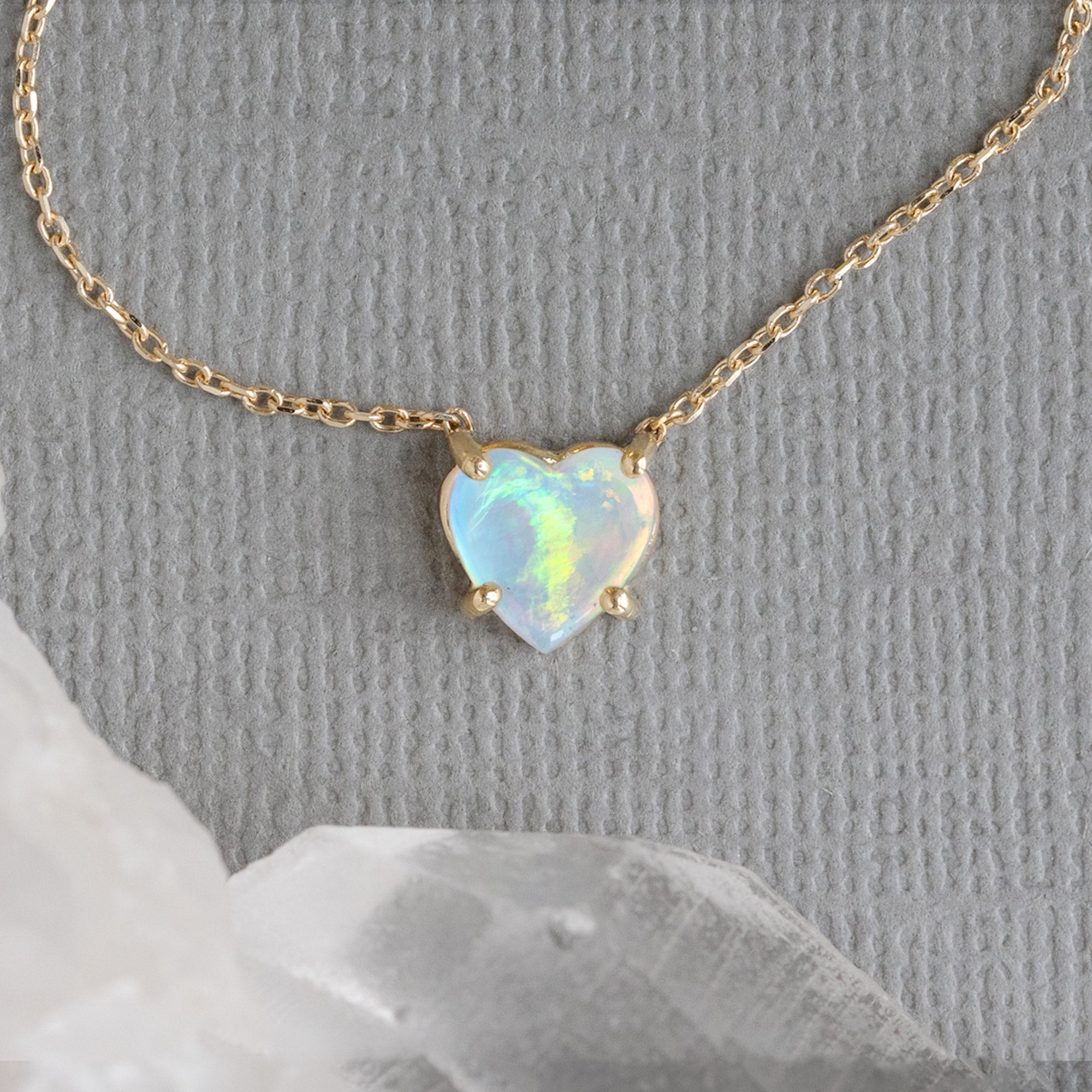 Alexis Russell Necklaces The Sweetheart Opal Necklace | Yellow Gold