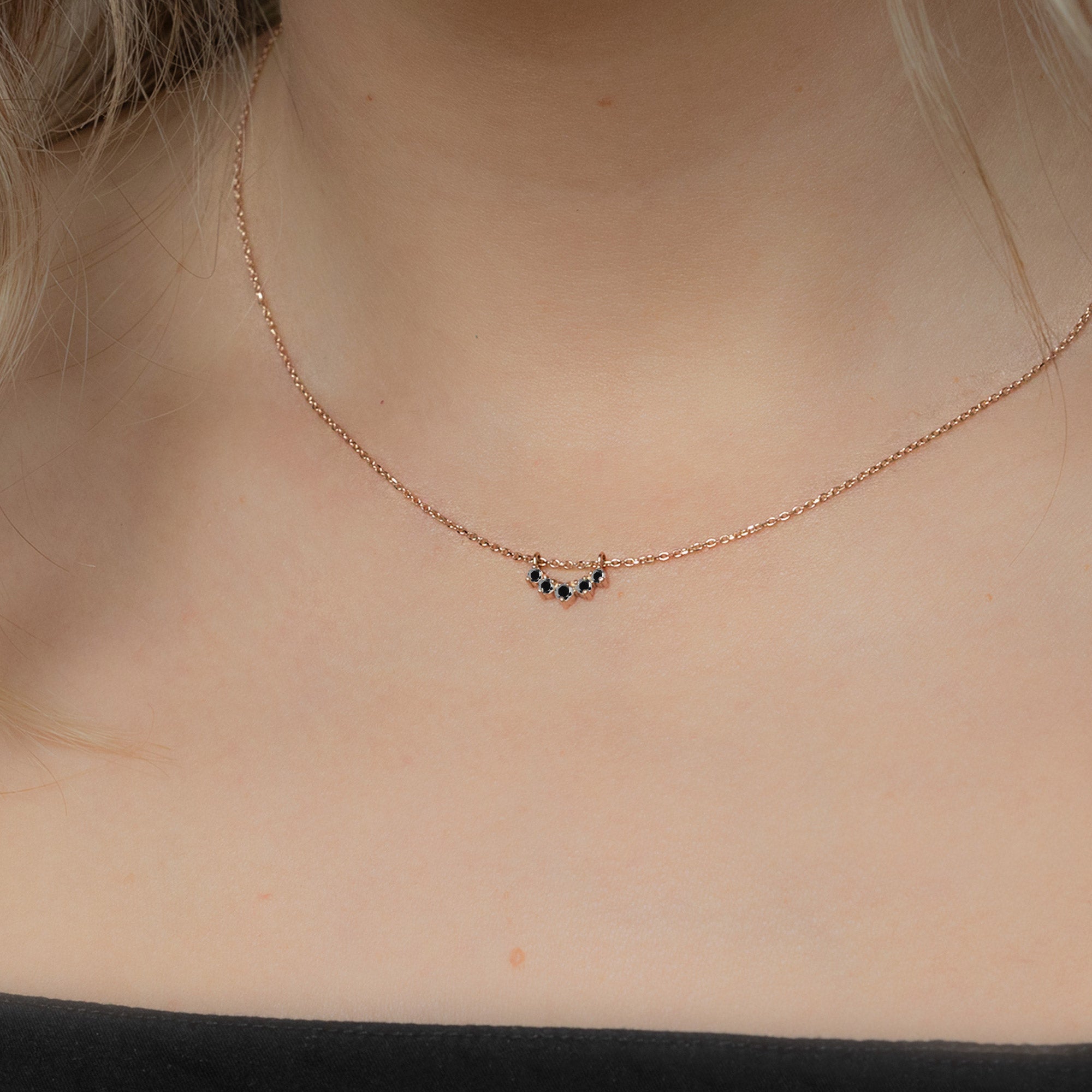 Alexis Russell Necklaces Black Diamond Sunburst Necklace | Yellow, Rose or White Gold