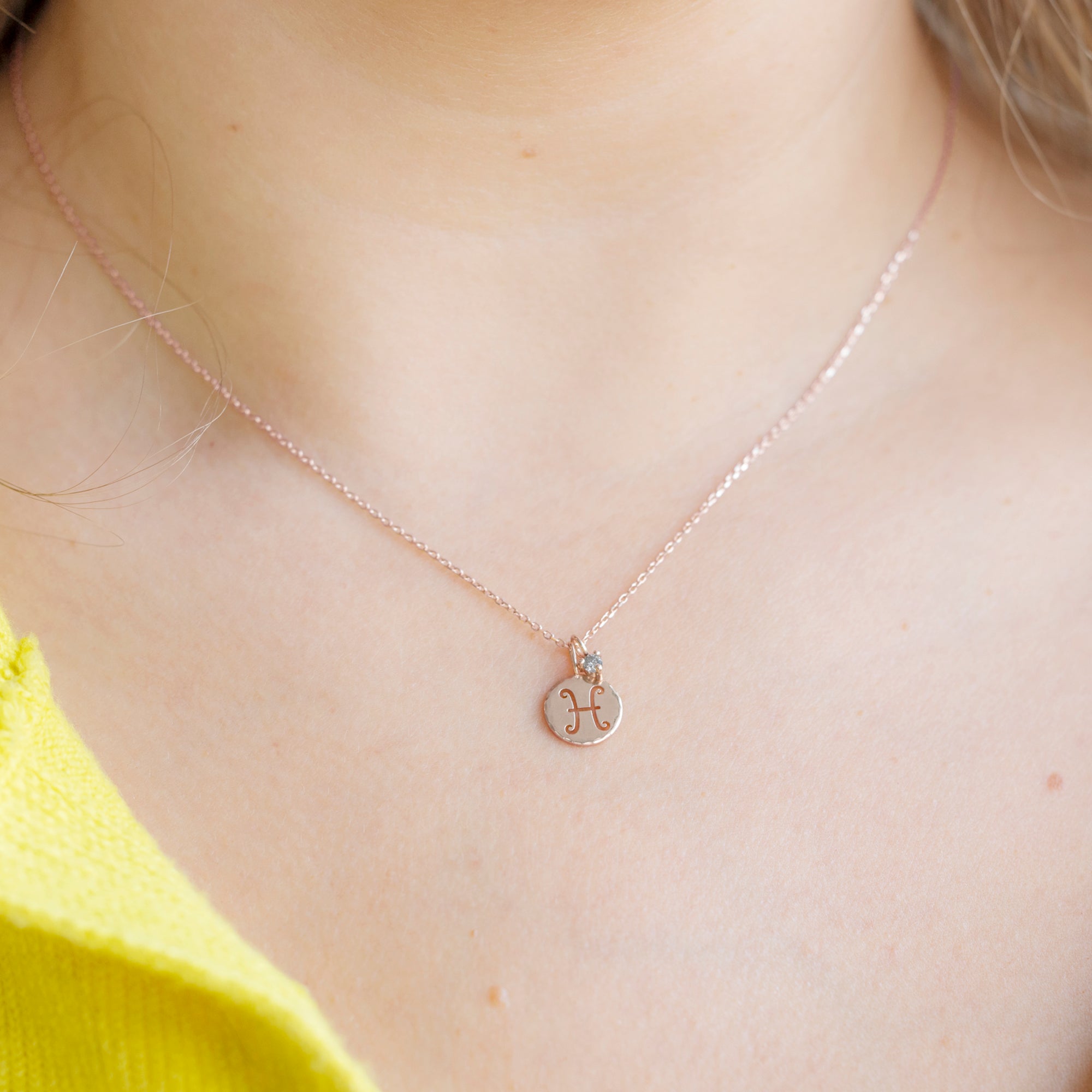 Alexis Russell Necklaces The Custom Zodiac Birthstone Charm Necklace | Rose Gold