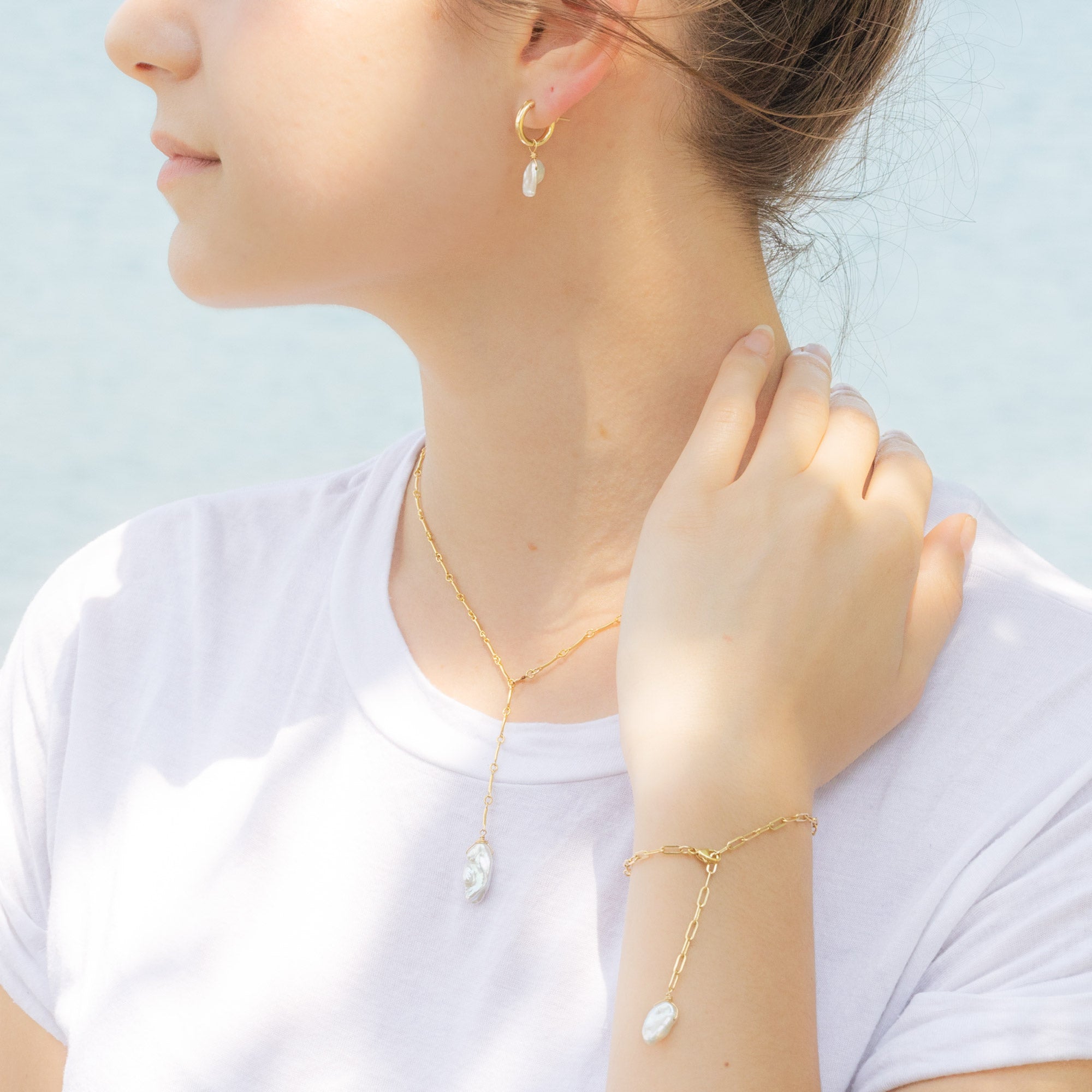 Alexis Russell Necklaces The Keshi Pearl Necklace | Yellow, Rose or Sterling Silver