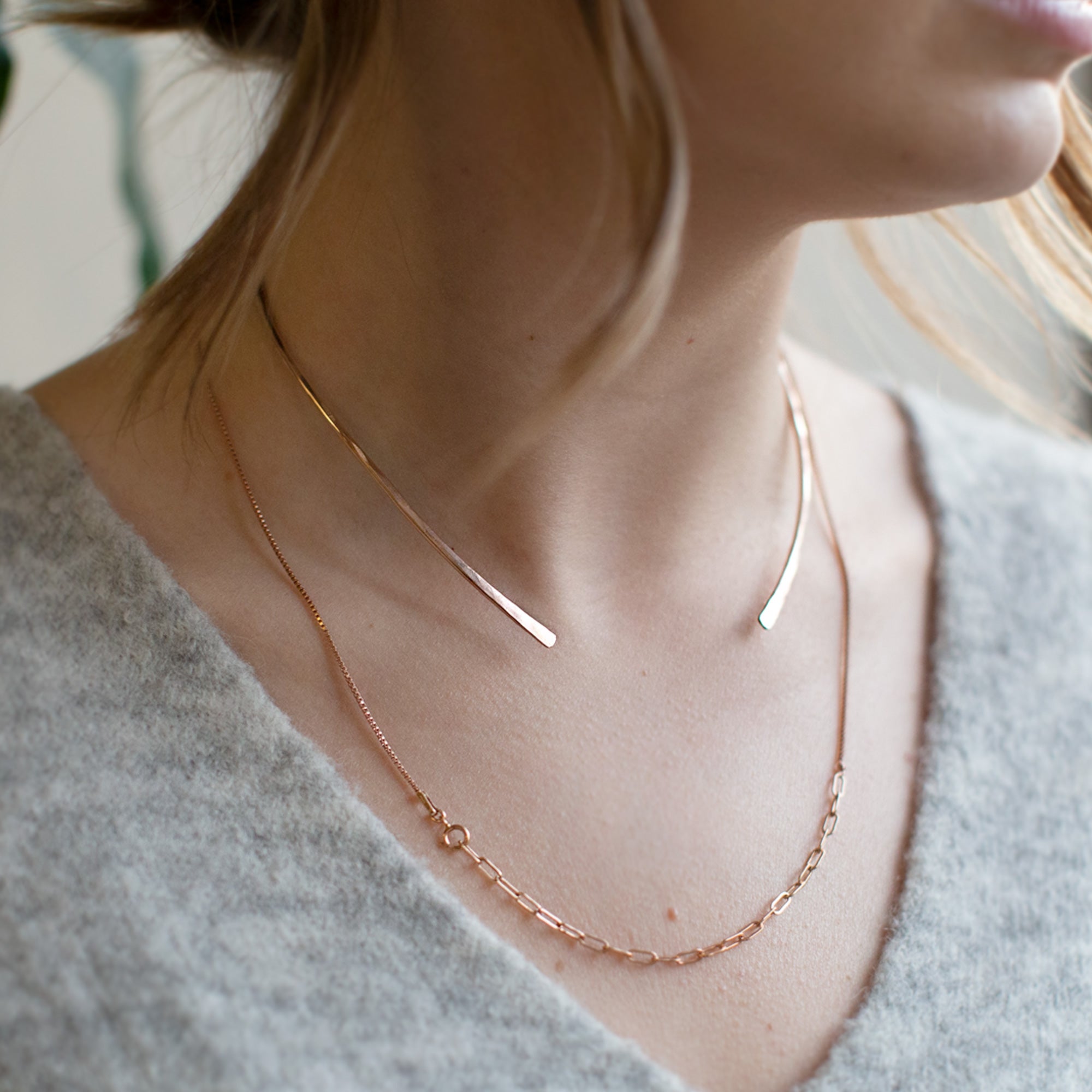 Alexis Russell Necklaces The Open Cuff Necklace | Yellow, Rose, or Sterling Silver