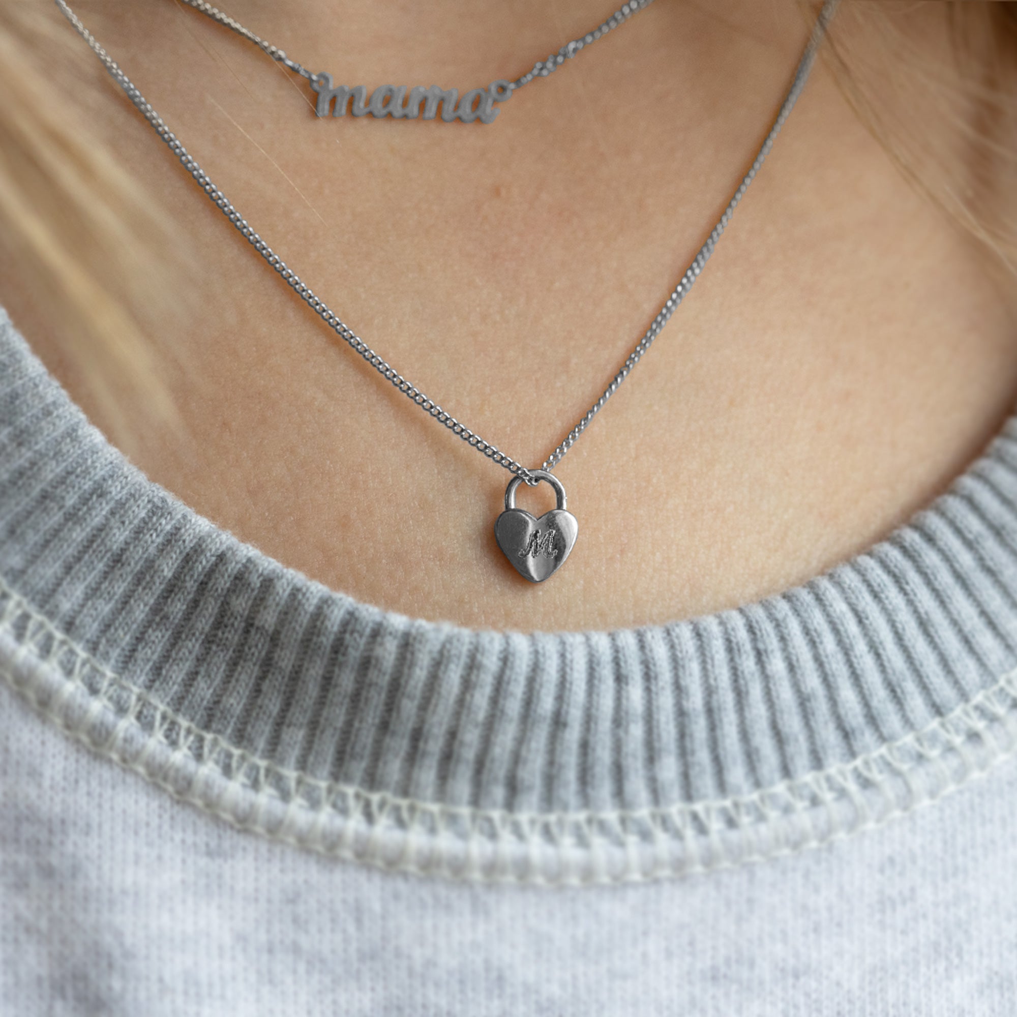 Alexis Russell Necklaces The Personalized Heart Lock Necklace | Sterling Silver