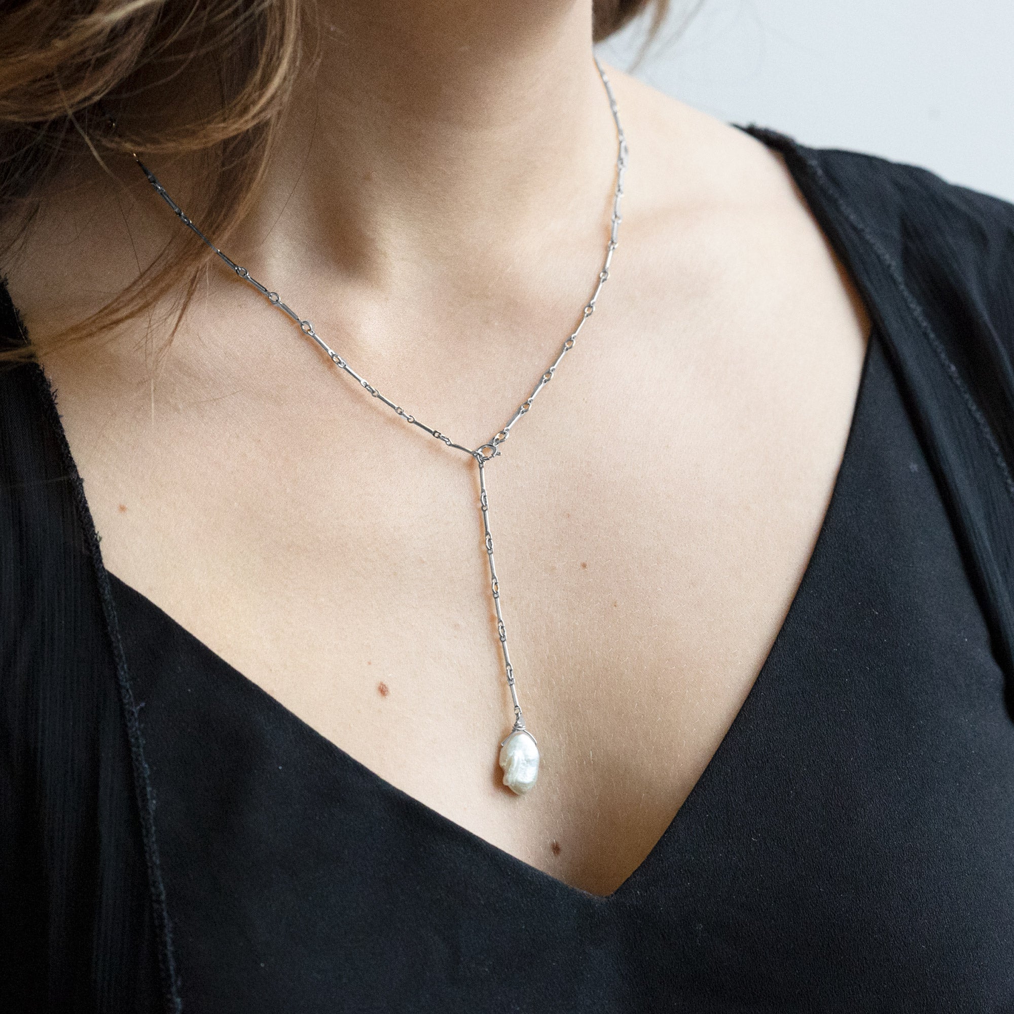Alexis Russell Necklaces The Keshi Pearl Necklace | Sterling Silver