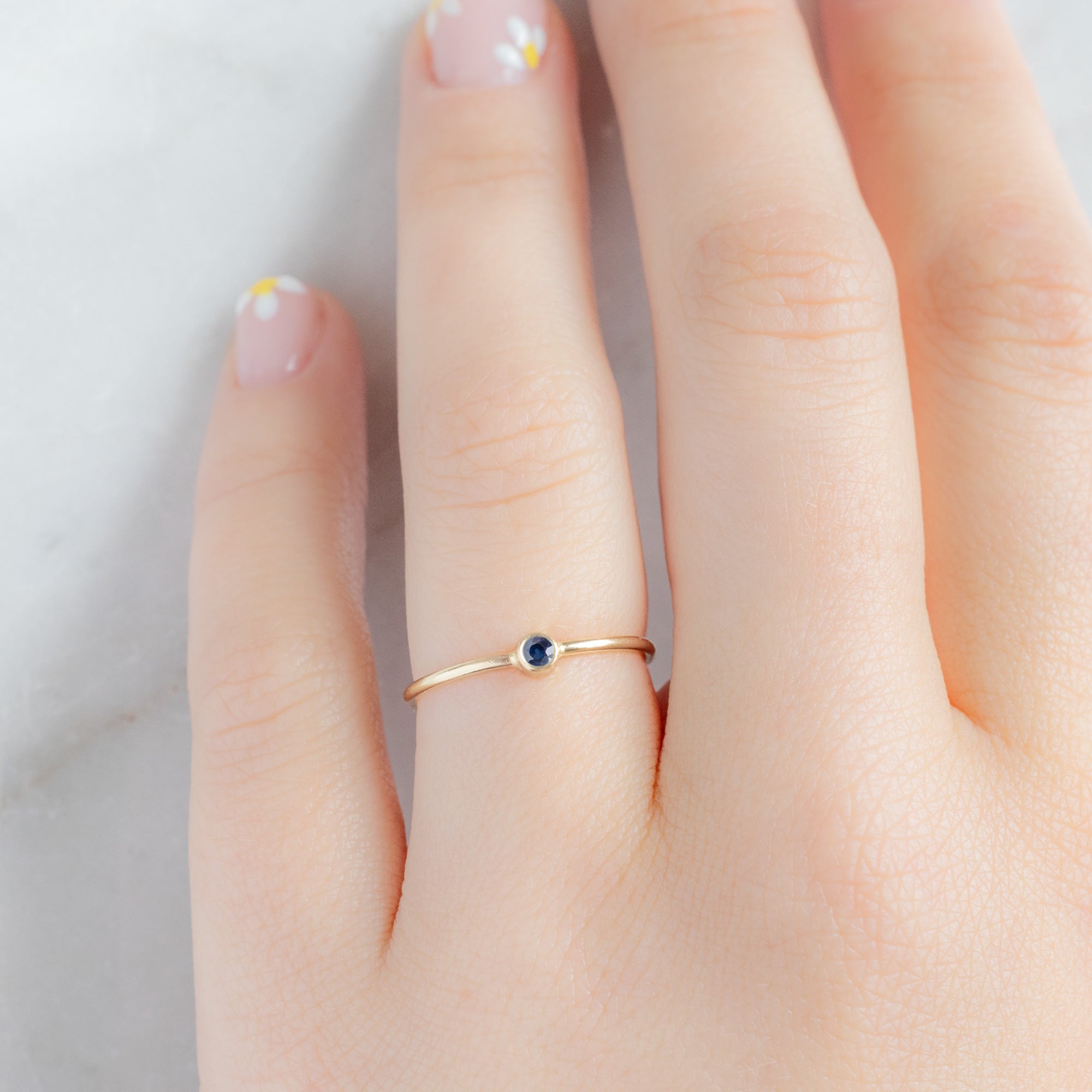 Alexis Russell Wedding Bands Sapphire Birthstone Stacking Ring | Yellow, Rose or White Gold