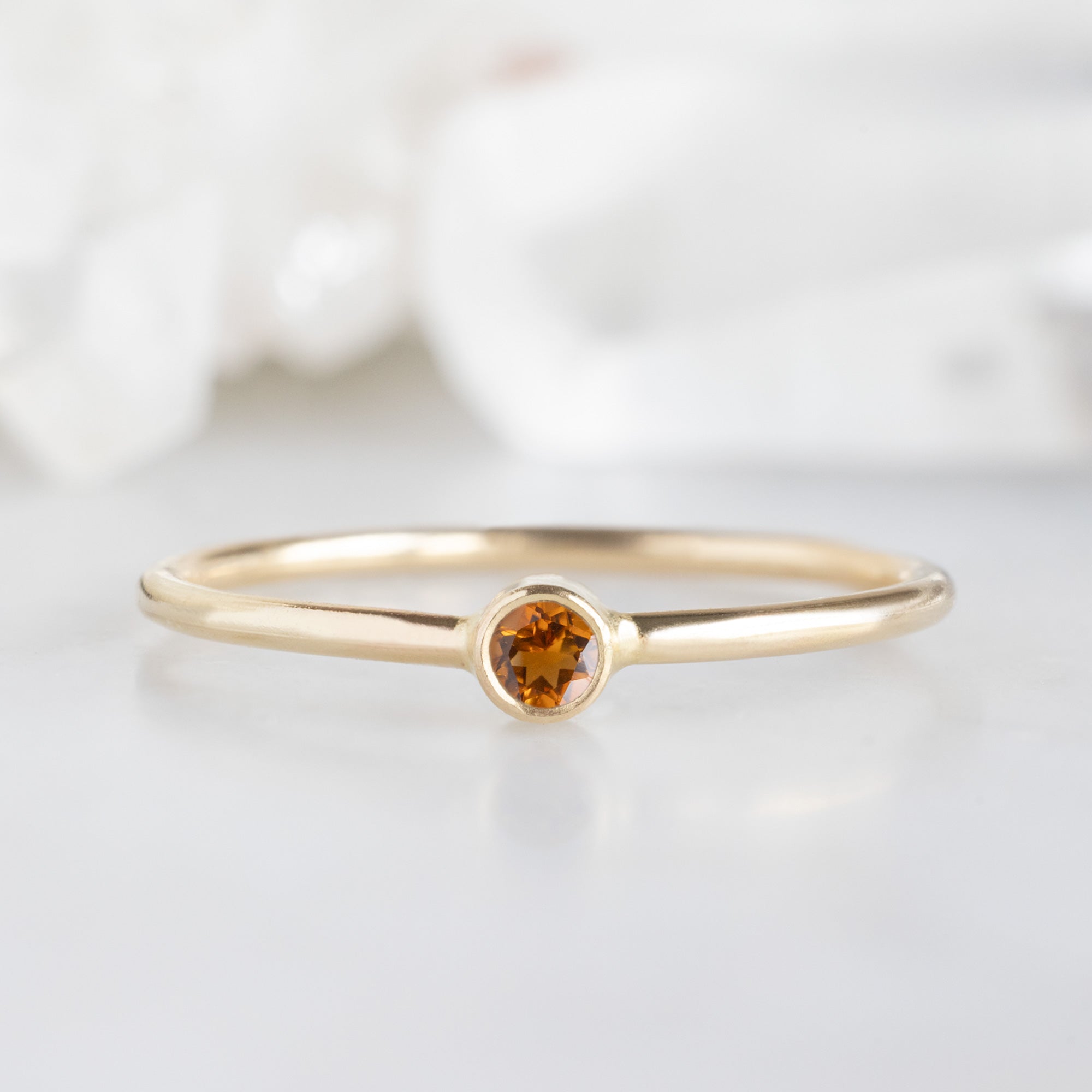 Alexis Russell Wedding Bands Citrine Birthstone Stacking Ring | Yellow, Rose or White Gold