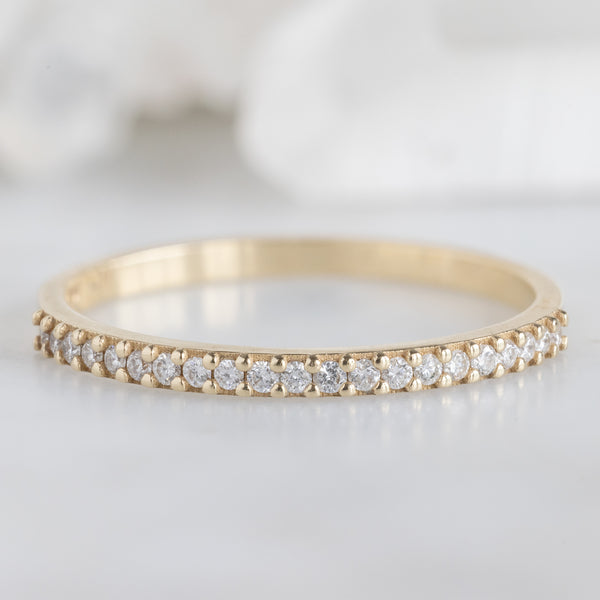 Alexis Russell Wedding Bands The White Diamond Pavé Wedding Band | Yellow, Rose or White Gold