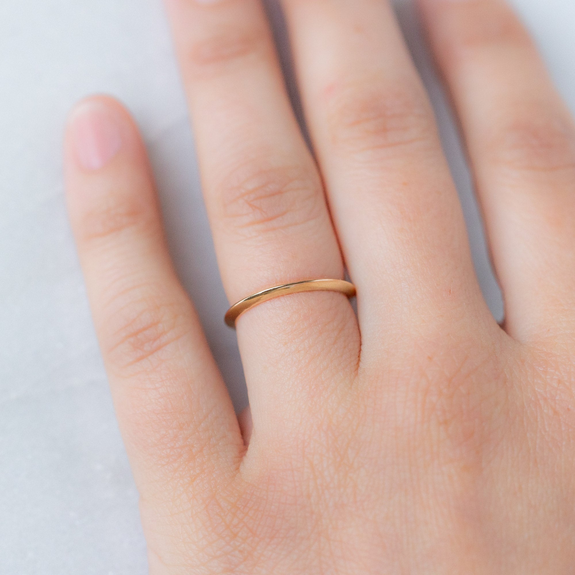 Alexis Russell Wedding Bands The Knife Edge Gold Stacking Band | Yellow, Rose or White Gold