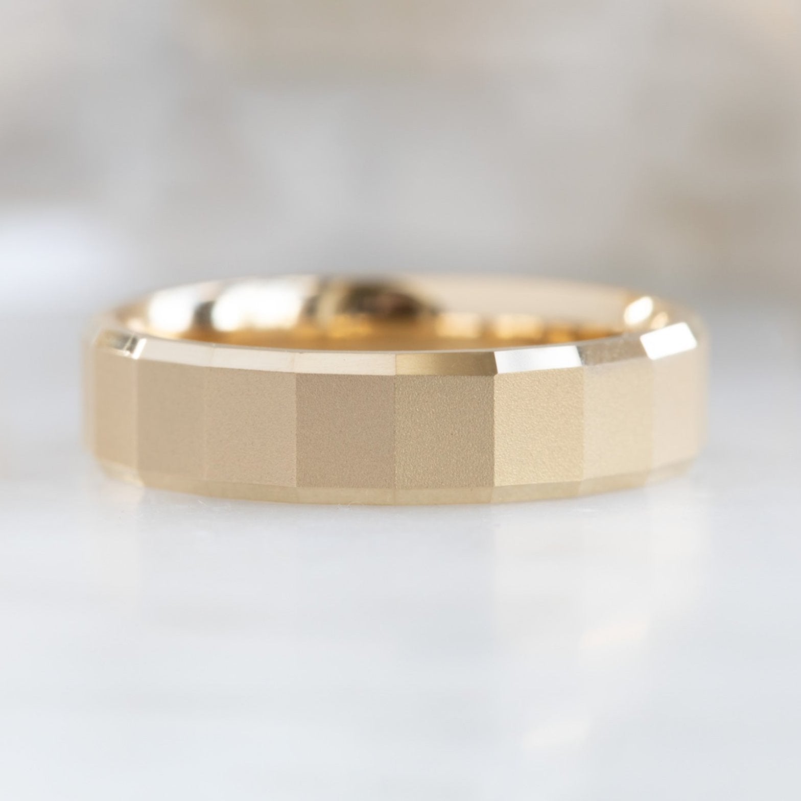 Alexis Russell Wedding Bands The Faceted Gold Wedding Band | Yellow, Rose or White Gold