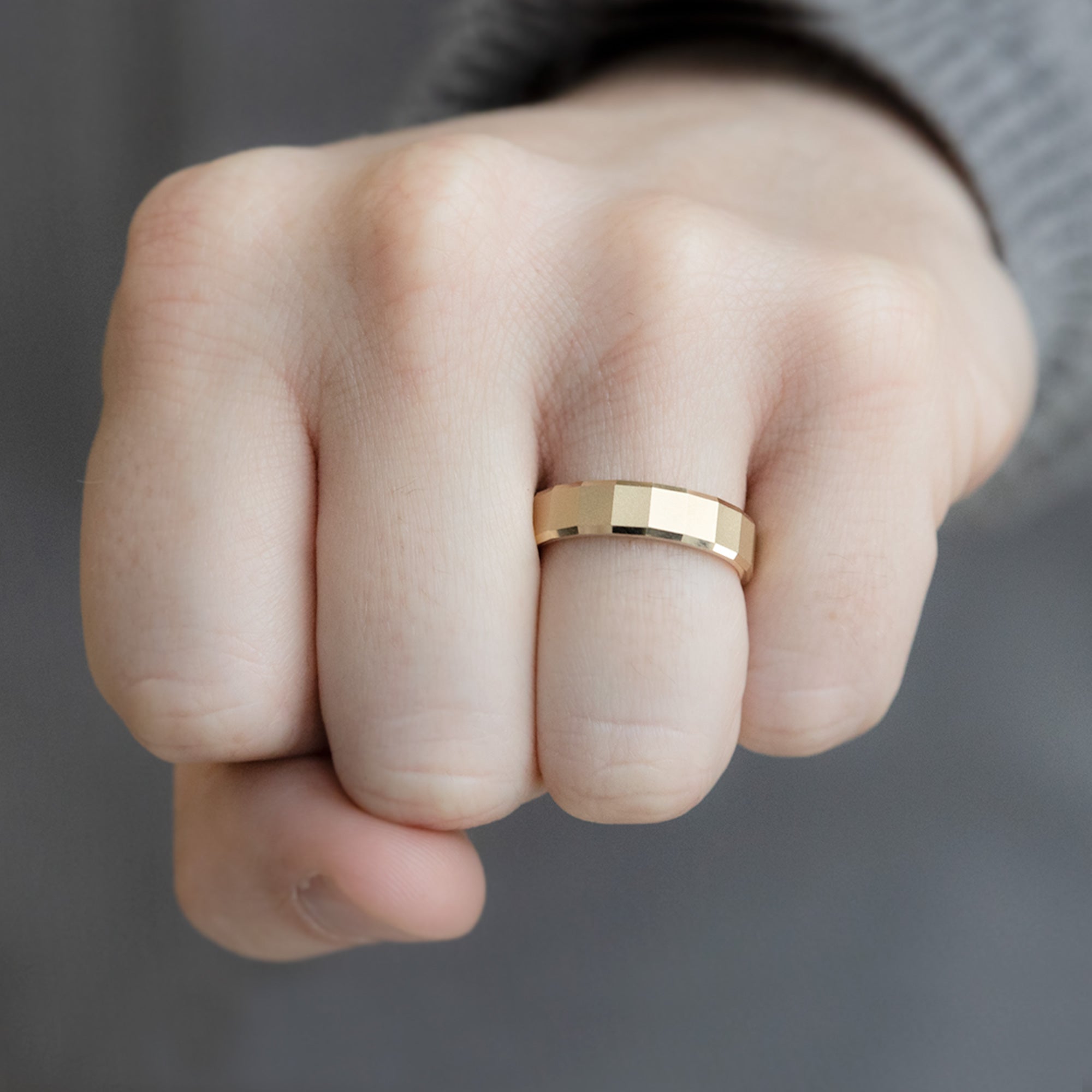 Alexis Russell Wedding Bands The Faceted Gold Wedding Band | Yellow, Rose or White Gold