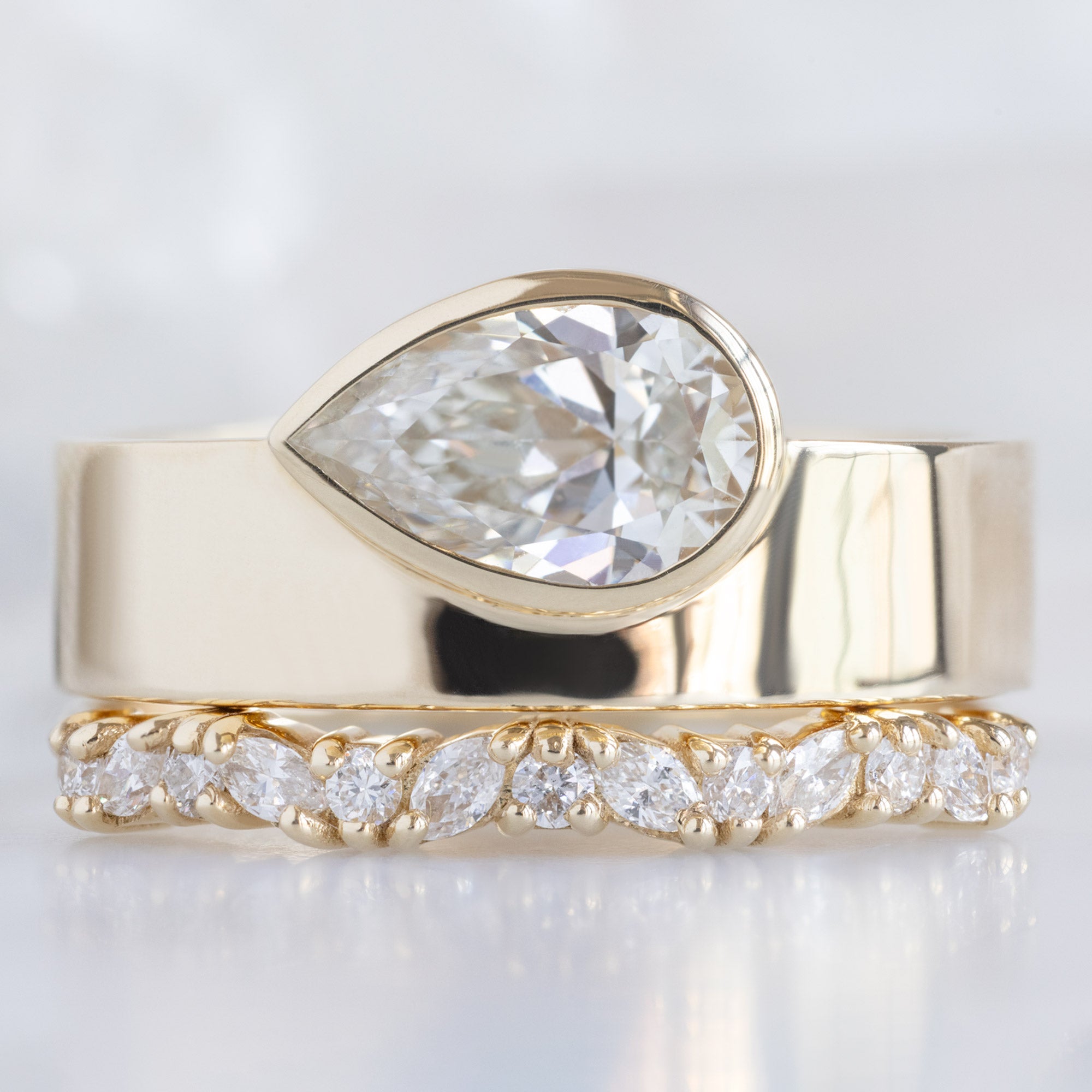 Alexis Russell Wedding Bands The Marquise Confetti Wedding Band | Yellow, Rose or White Gold