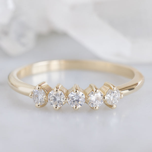 Alexis Russell  Wedding Bands The Sequent White Diamond Wedding Band | Yellow, Rose or White Gold