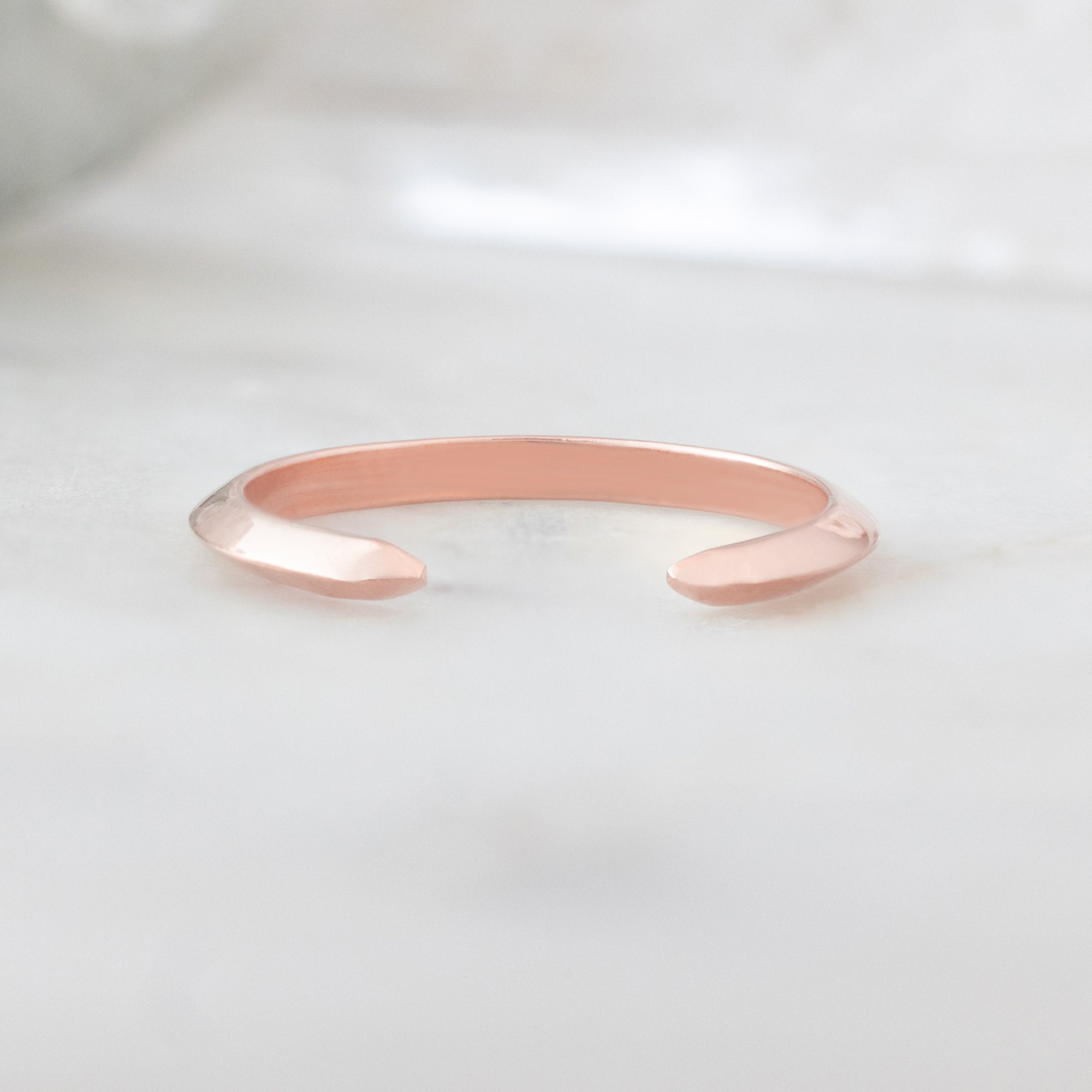 Alexis Russell Wedding Bands Open Cuff Knife Edge Gold Stacking Band | Yellow, Rose or White Gold