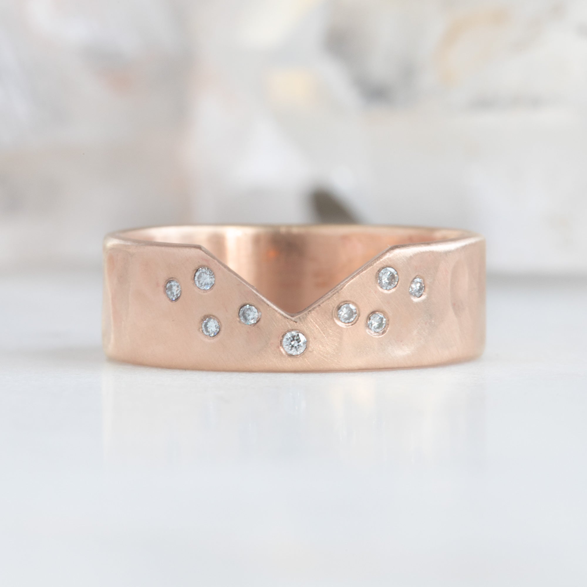 Alexis Russell Wedding Bands Constellation Peak Stacking Band | Rose Gold