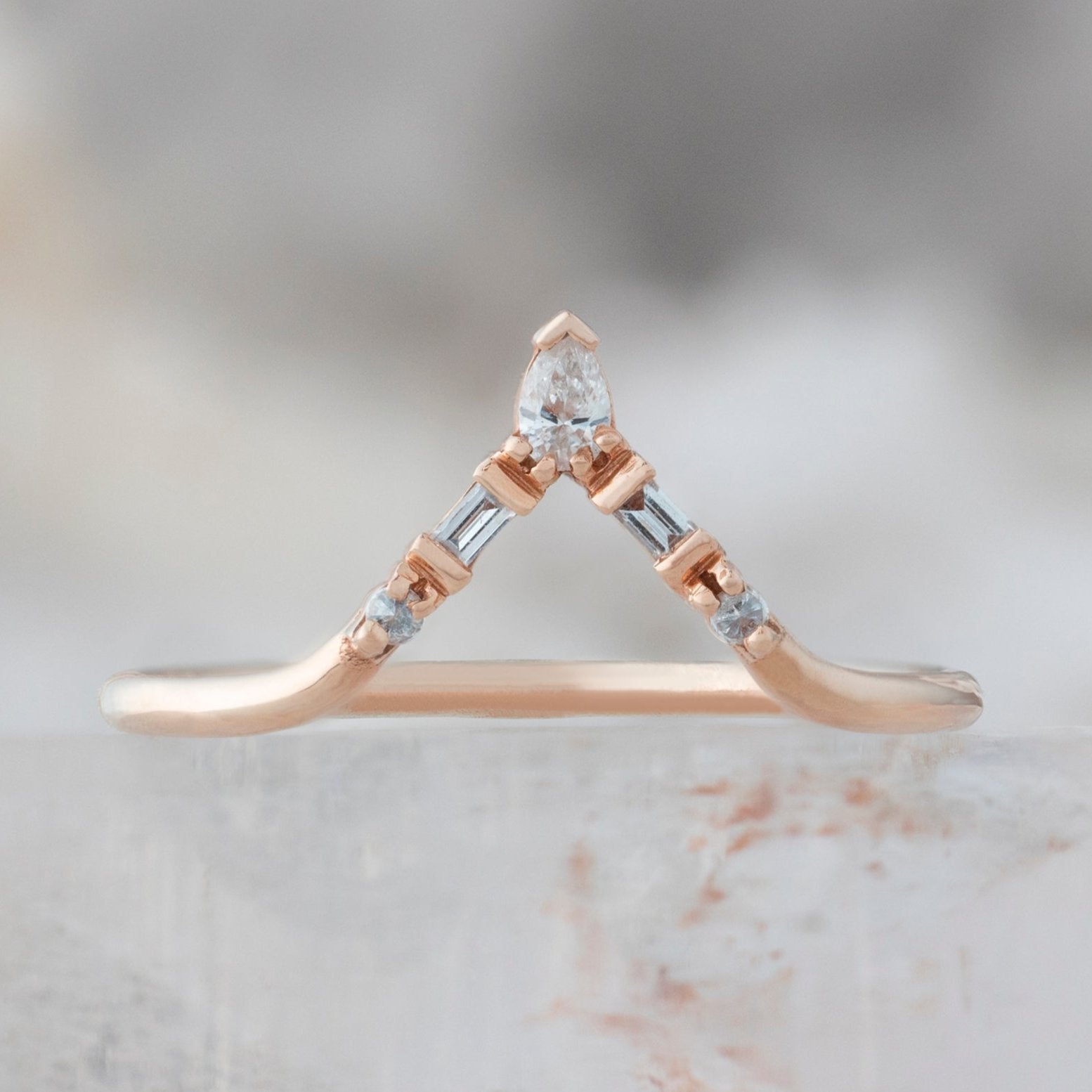 tiara stacking band rose gold