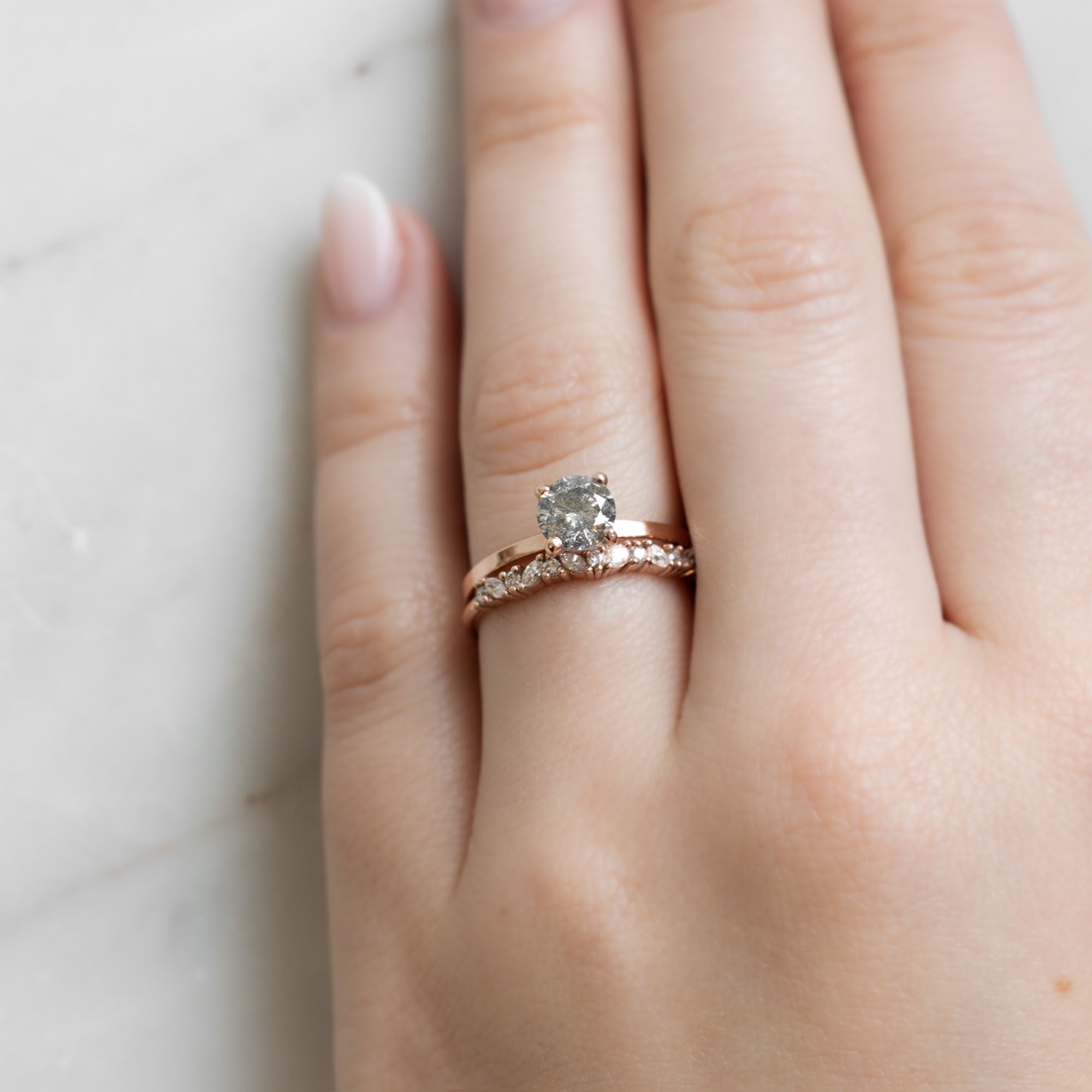 Alexis Russell Wedding Bands The Marquise Confetti Wedding Band | Yellow, Rose or White Gold