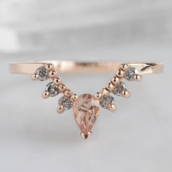 Alexis Russell  Wedding Bands Sunstone + Salt and Pepper Diamond Sunburst Stacking Band | Yellow, Rose or White Gold