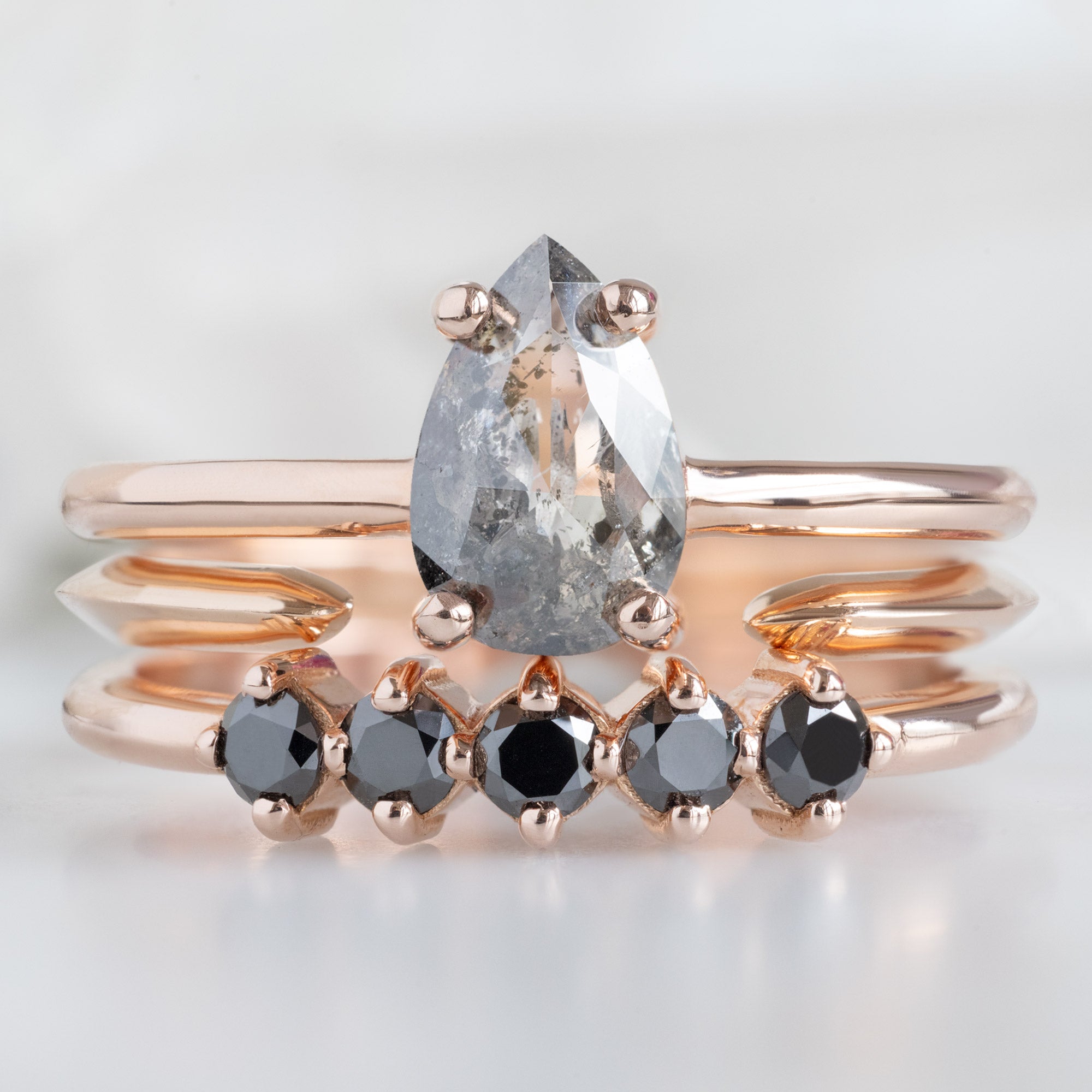 Alexis Russell  Wedding Bands The Sequent Black Diamond Wedding Band | Yellow, Rose or White Gold