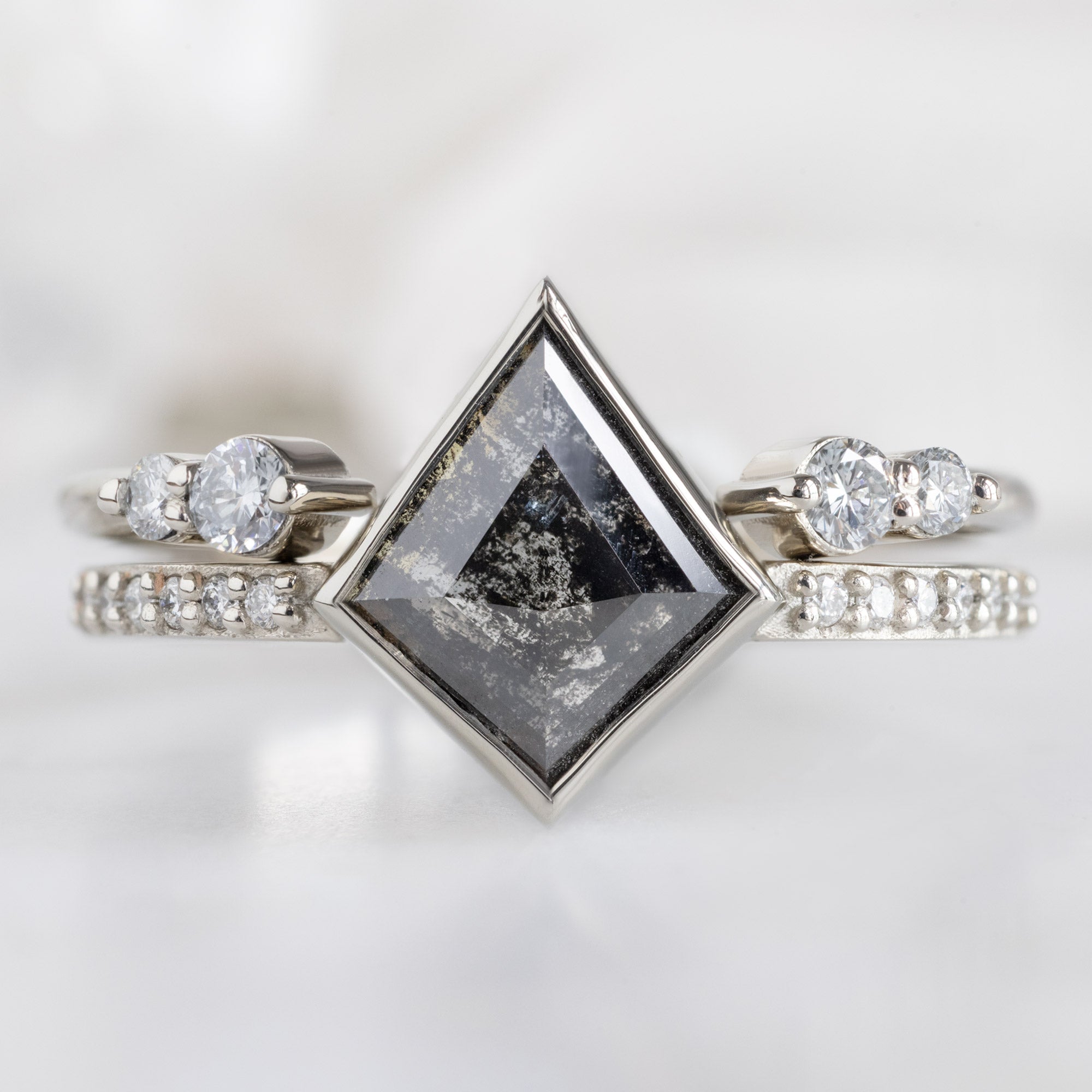 The Luxe Open Cuff Round White Diamond Stacking Band | Yellow, Rose or White Gold
