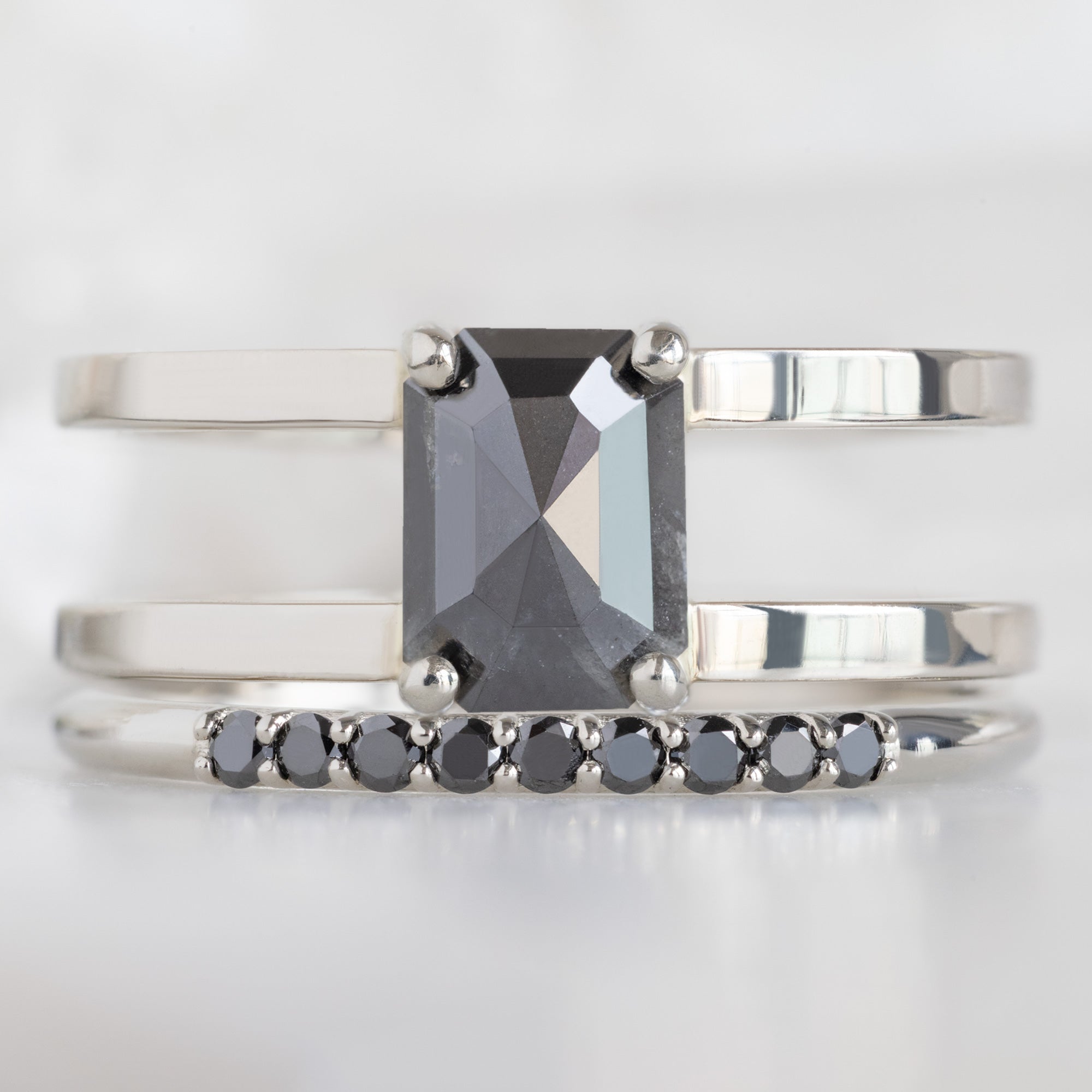 Alexis Russell  Wedding Bands The Luxe Black Diamond Pavé Wedding Band | Yellow, Rose or White Gold