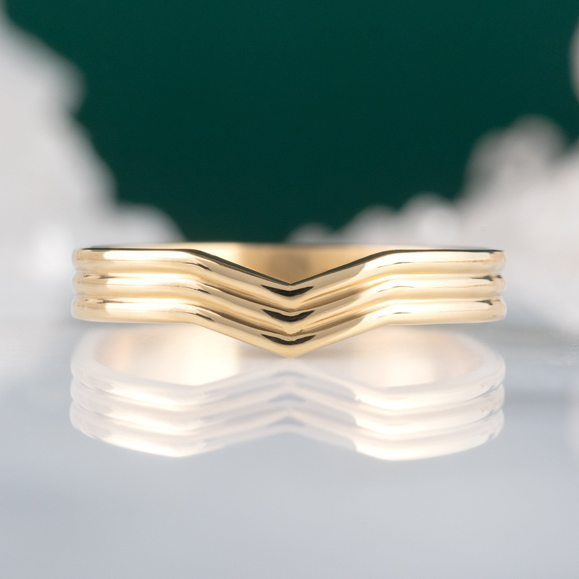 Alexis Russell Wedding Bands The Stratum Peak Stacking Band | Yellow Gold