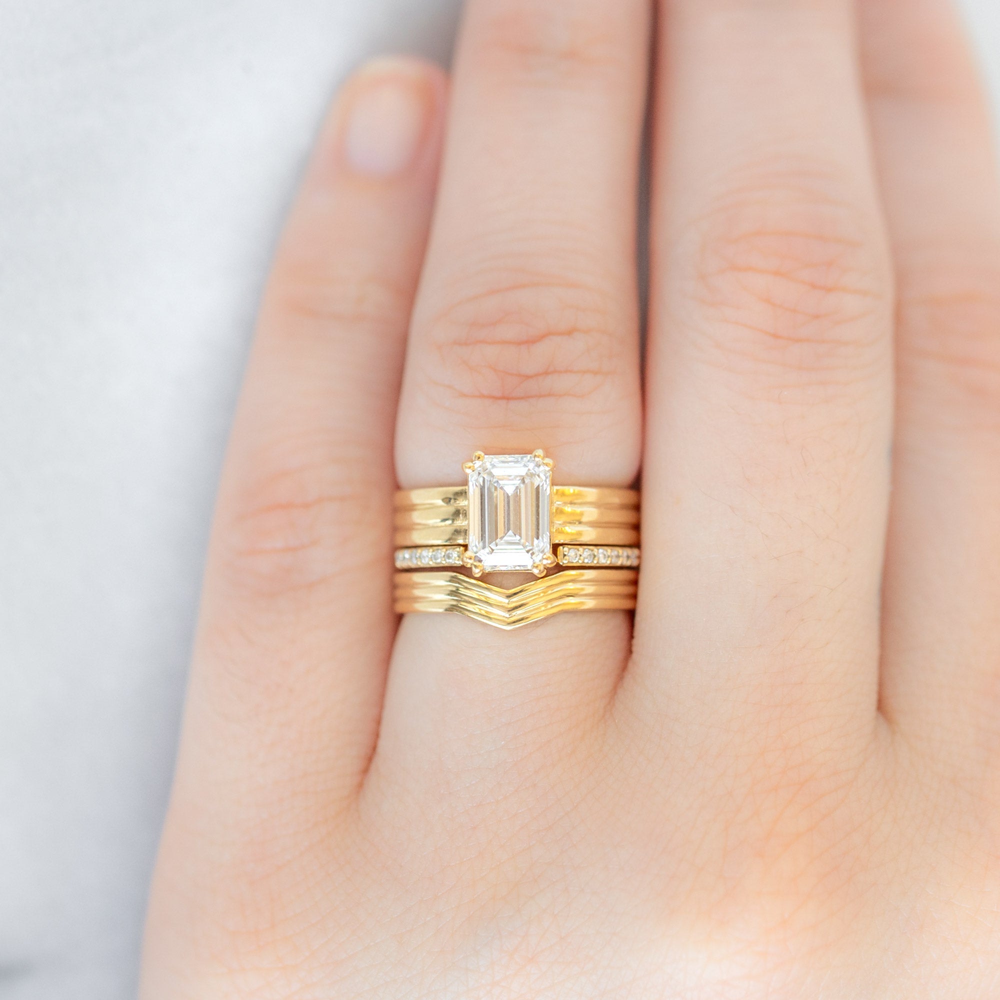 Alexis Russell Wedding Bands The Stratum Peak Stacking Band | Yellow Gold